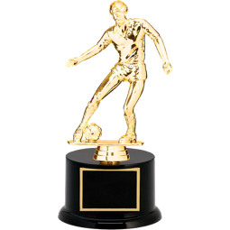 Soccer Trophy - Black Acrylic Trophy with Male Soccer Figure