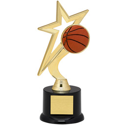 Basketball Trophy - Gold Star with Black Acrylic Base