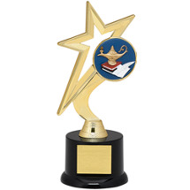 Education Trophy - 9" Gold Star with Black Acrylic Base