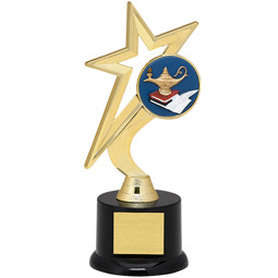 Education Trophy - 9" Gold Star with Black Acrylic Base