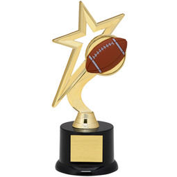 Football Trophy - 9" Gold Star Football with Black Acrylic Base