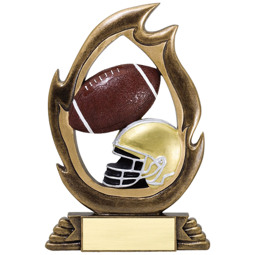 Football Resin Flame Cut-Out Trophy - 7 1/4"