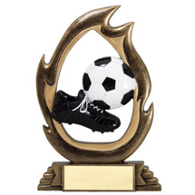 Soccer Resin Flame Cut-Out Trophy
