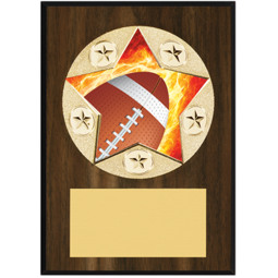 Football Plaque - 5 x 7" Star Emblem Plaque