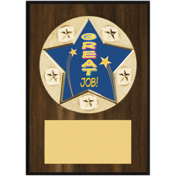 Great Job Plaque - 5 x 7" Star Emblem Plaque