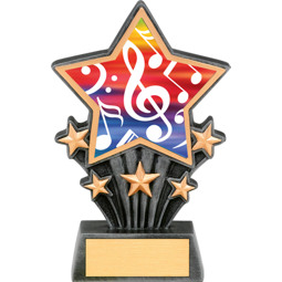 Music Resin Super Star Trophy - 6 1/2"