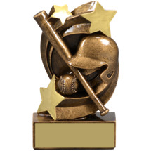 Baseball Trophy - Baseball Star Swirl Resin Trophy