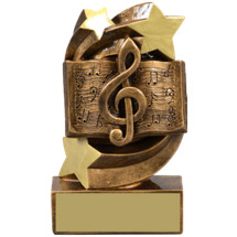 Music Trophy - 5 1/4" Academic Star Swirl Resin Trophy