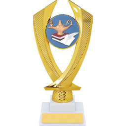 Education Trophy - Medium Lamp of Learning Falcon Riser Trophy