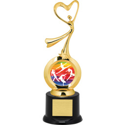 Dance Trophy - All-star Heart Dancer with Black Acrylic Base