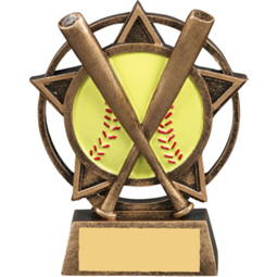 Softball Star Orbit Resin Trophy