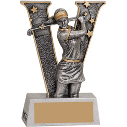 Victory Golf Female Resin Trophy - 5"