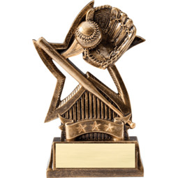 Resin Baseball and Glove Star Trophy