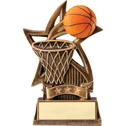 Resin Basketball Hoop & Ball Star Trophy