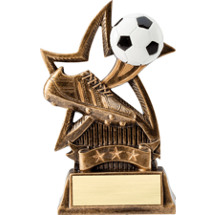 Resin Soccer Ball and Shoe Star Trophy