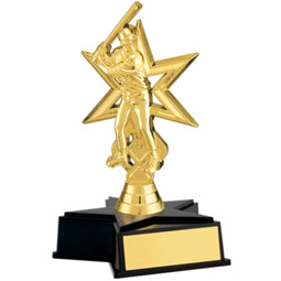 Boy's Gold Baseball Trophy with Star Base