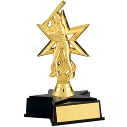 Girl's Gold Softball Trophy with Star Base