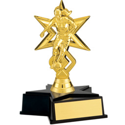 Girl's Gold Soccer Trophy with Star Base
