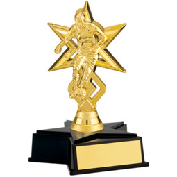Boy's Gold Soccer Trophy with Star Base