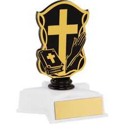 NEW! Cross and Bible Trophy with Star Base