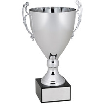 16 1/2" Elegant Silver Cup Trophy with Genuine Marble Base