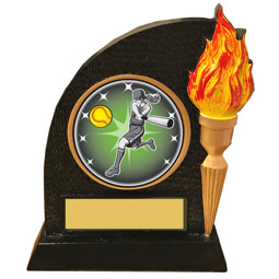 Softball Trophy with Victory Torch and Softball Emblem