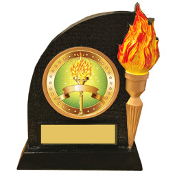 Achievement Trophy with Victory Torch and Torch Emblem