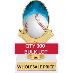 Buy in Bulk Baseball Trophy - Baseball Oval Trophy-Qty 300