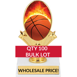 Buy in Bulk Basketball Trophy - Basketball Oval Trophy-Qty 100
