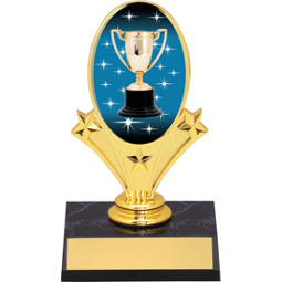 Achievement Trophy Oval Riser Trophy - 5 3/4" - Black Base