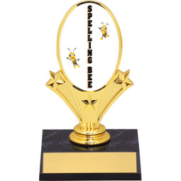 Spelling Bee Oval Riser Trophy - 5 3/4" - Black Base