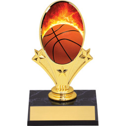 Basketball Trophy - Basketball Oval Riser Trophy - Black Base