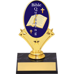 Bible Quizzing Oval Riser Trophy - 5 3/4" - Black Base
