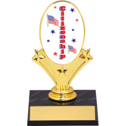 Citizenship Oval Riser Trophy 5 3/4" - Black Base