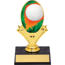 Golf Oval Riser Trophy - 5 3/4" - Black Base