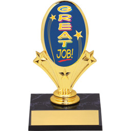 Great Job Oval Riser Trophy - 5 3/4" - Black Base