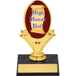 High Honor Roll Oval Riser Trophy - 5 3/4" - Black Base