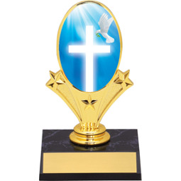 Religion Oval Riser Trophy - 5 3/4" - Black Base