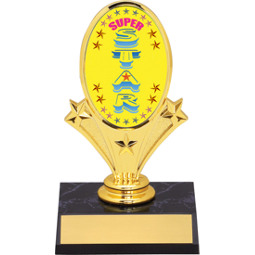 Super Star Oval Riser Trophy - 5 3/4"  - Black Base 