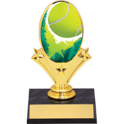 Tennis Oval Riser Trophy - 5 3/4" - Black Base