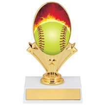 Softball Trophy - 5 3/4" Softball Oval Riser Trophy