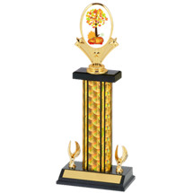 14-16" Black & Gold Fall Festival Trophy with 2 Eagle Base