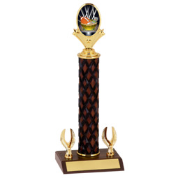 12-14" Fantasy Football Diamond Cut Trophy with 2 Eagle Base