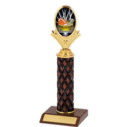 10-12" Fantasy Football Diamond Cut Trophy with Round Column