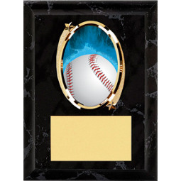 Baseball Plaque - Oval Emblem Black Plaque
