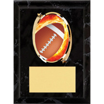 Football Plaque - 5 x 7" Oval Emblem Black Plaque