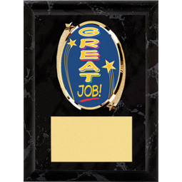 Great Job Plaque - 5 x 7" Oval Emblem Black Plaque