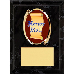 Honor Roll Plaque - 5 x 7" Oval Emblem Black Plaque
