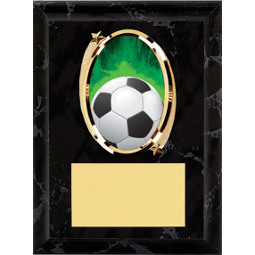 Soccer Plaque - Oval Emblem Black Plaque