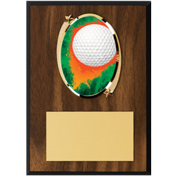 Golf Plaque - 5 x 7" Oval Emblem Plaque